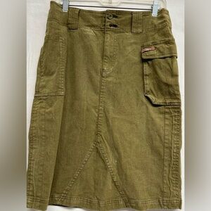 REI Women's Size 8 Olive Green Cargo Utility Skirt Cotton Canvas Hiking Gorpcore